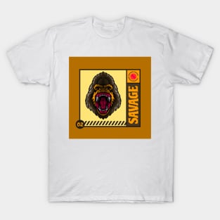 Gorilla Baseball Catching Savage T-Shirt